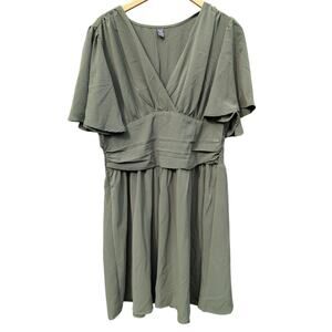 Babydoll Olive Green summer dress plus size XXL fairy woodland fae midi nature